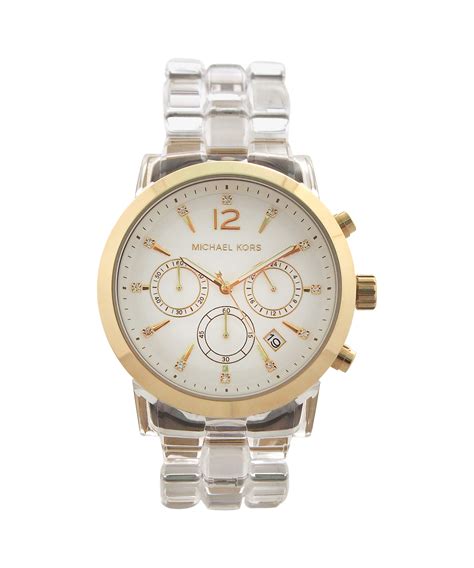 michael kors mens link watch|Michael Kors clear band watch.